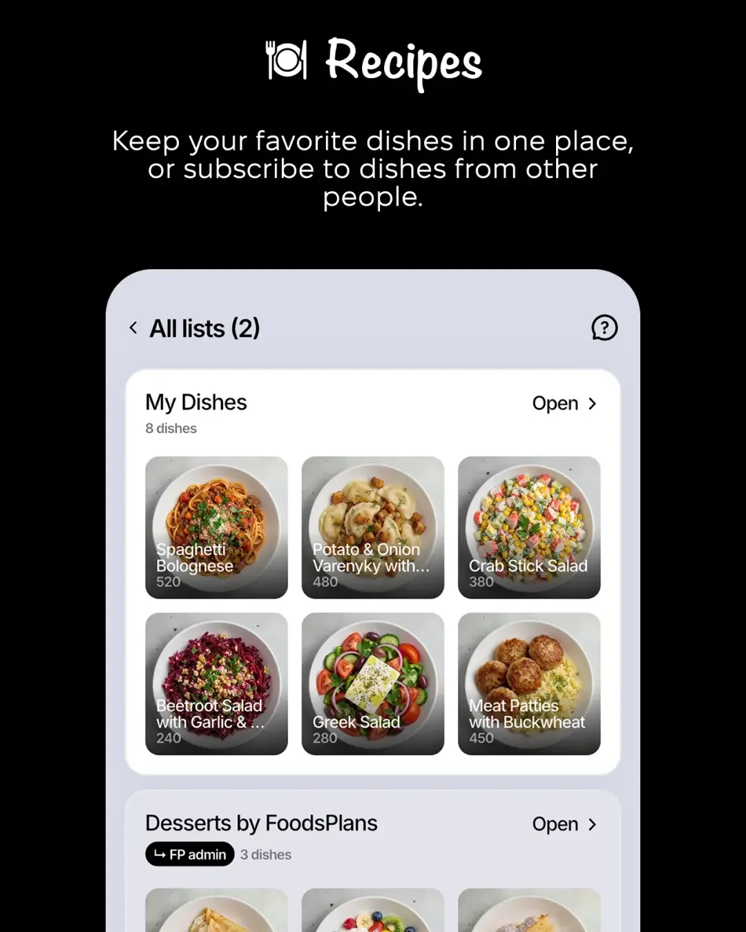 FoodsPlans — знімок екрана 2