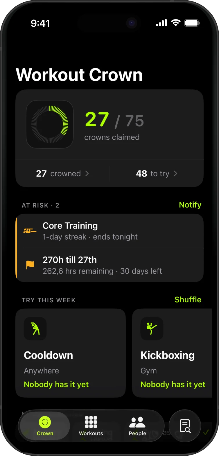 Workout Crown: Try Them All — знімок екрана 1